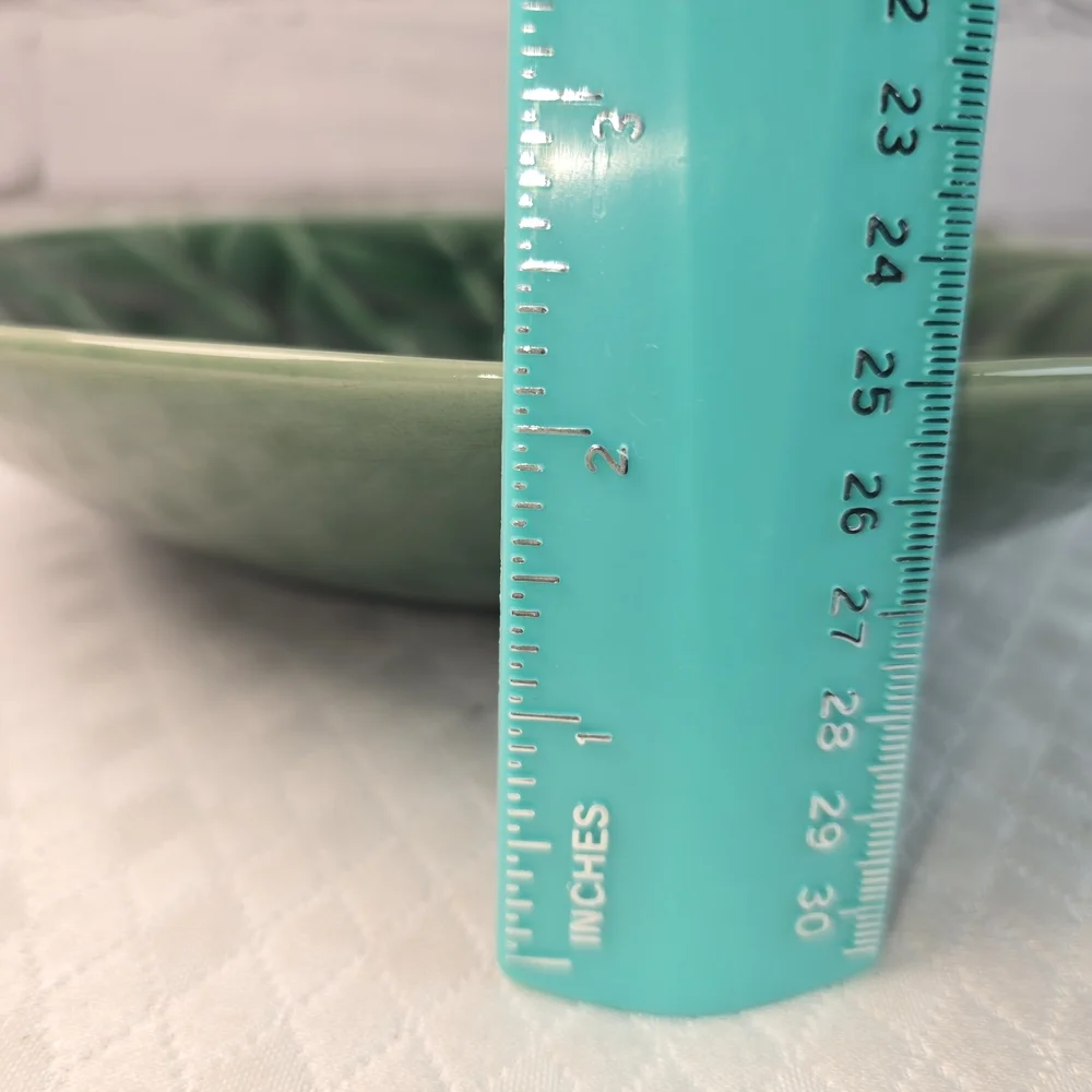 PIER ONE JADE LEAVES SERVING BOWL STONEWARE HIGH GLOSS GREEN VINTAGE
